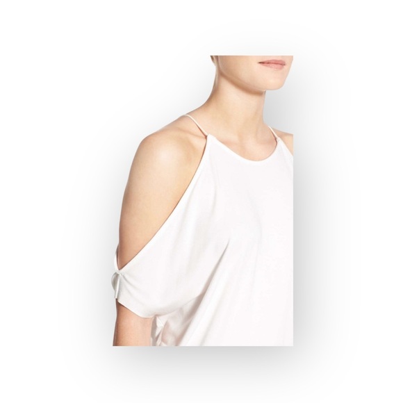 new Bailey 44 𒀭 Cold Shoulder Spaghetti Strap Draped Top 𒀭Wear 2 Ways 𒀭 White - Picture 8 of 16